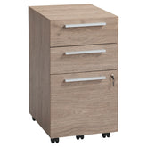 Realspace® Trezza 19"D Vertical 3-Drawer Mobile File Cabinet "Light Oak"